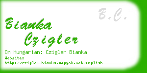 bianka czigler business card